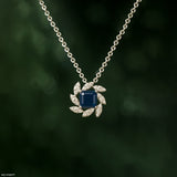Sapphire Bloom Pendant 9K White Gold