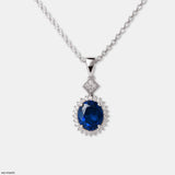 Royal Oval Bloom Pendant 14K White Gold