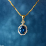 Royal Oval Bloom Pendant 9K White Gold