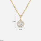 0.75 Carat Vela Diamond Halo Drop Lab Diamond Pendant 9K Rose Gold