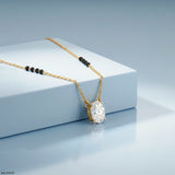 Majestic Solitaire Oval Diamond Mangalsutra Platinum 950