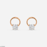 0.5 Carat Floating Lab Diamond Studs 14K Rose Gold