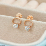 0.5 Carat Floating Lab Diamond Studs 14K Rose Gold