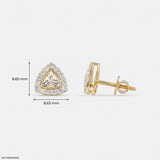 0.80 Carat Spark Trigon Solitaire Lab Diamond Studs 14K Yellow Gold