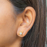 0.35 Carat Golden Axis Earrings 14K Yellow Gold