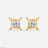 0.35 Carat Golden Axis Earrings 14K Yellow Gold