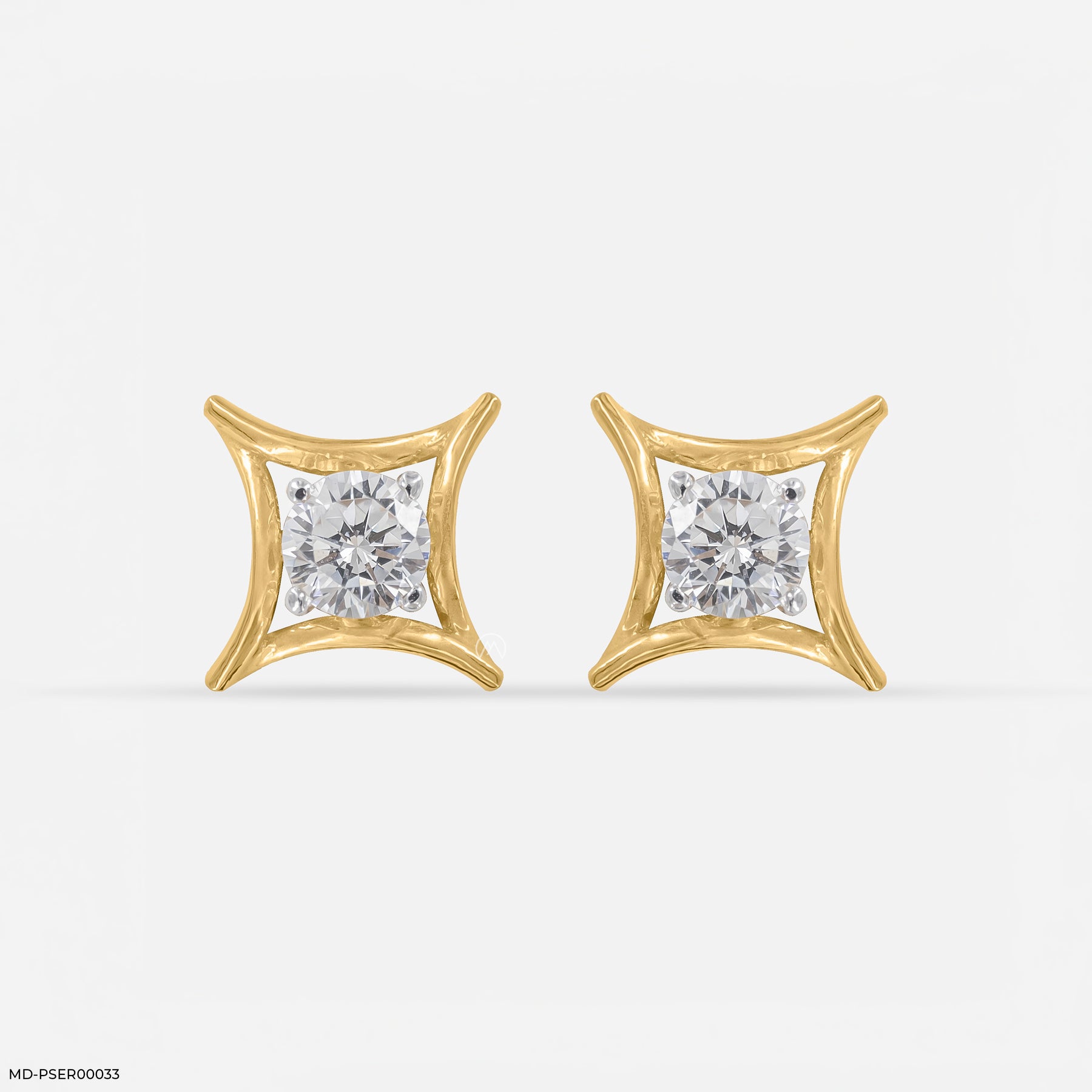 0.35 Carat Golden Axis Earrings 14K Yellow Gold