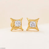 0.35 Carat Golden Axis Earrings 14K Yellow Gold