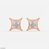 0.35 Carat Golden Axis Earrings 9K Rose Gold