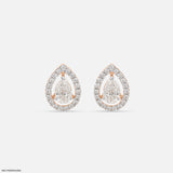 1 Carat Rose Pear Earrings 14K Rose Gold