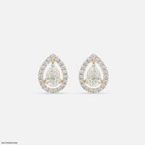 1 Carat Rose Pear Earrings Platinum 950