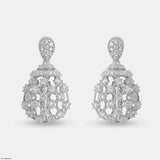 Crystal Web Earrings 9K Rose Gold