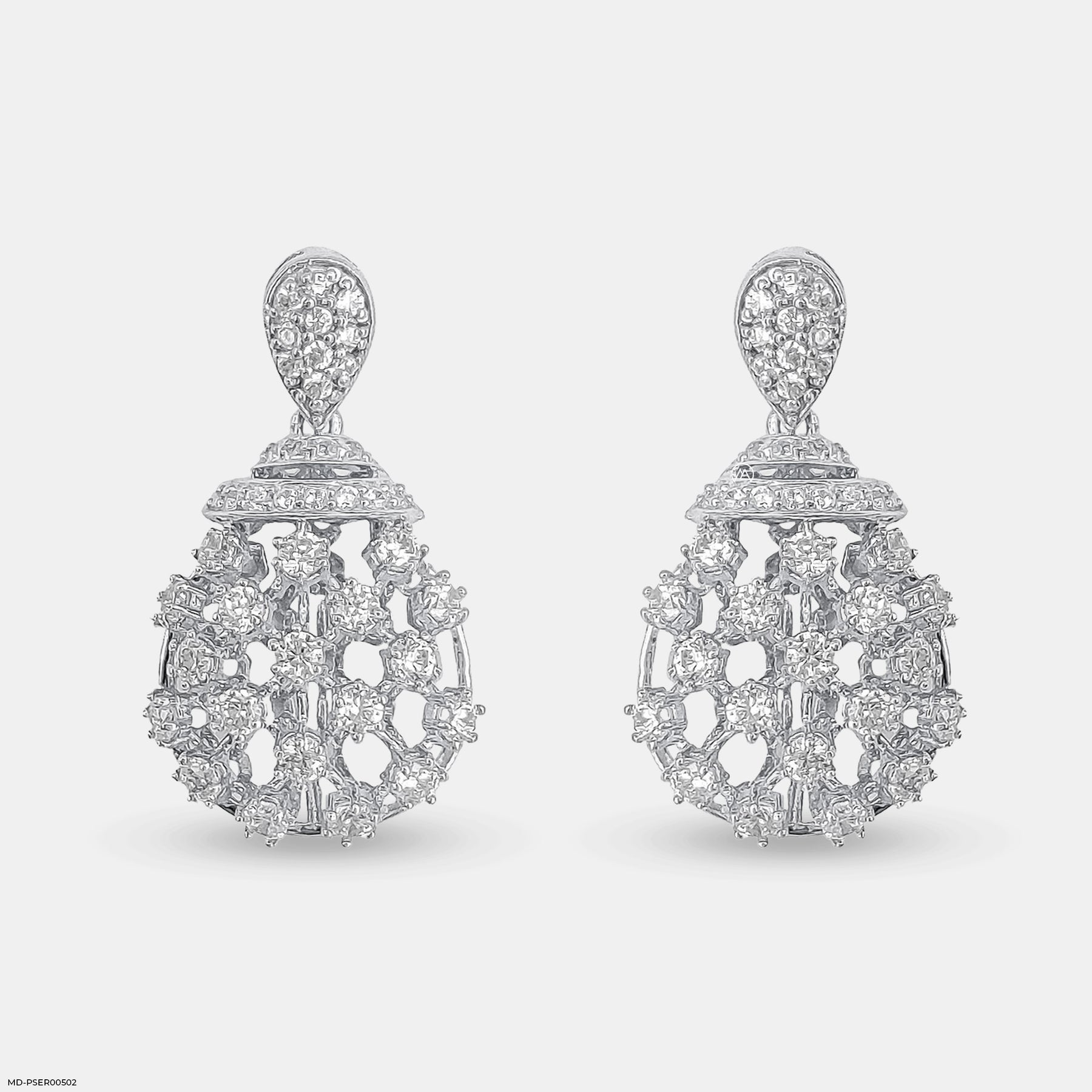 Crystal Web Earrings 14K Rose Gold