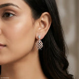 Crystal Web Earrings 9K Rose Gold