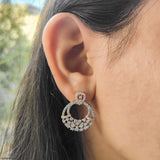 Starry Hoops Earrings 14K White Gold