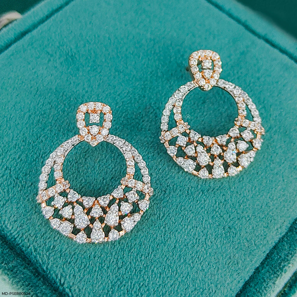 Starry Hoops Earrings 14K White Gold