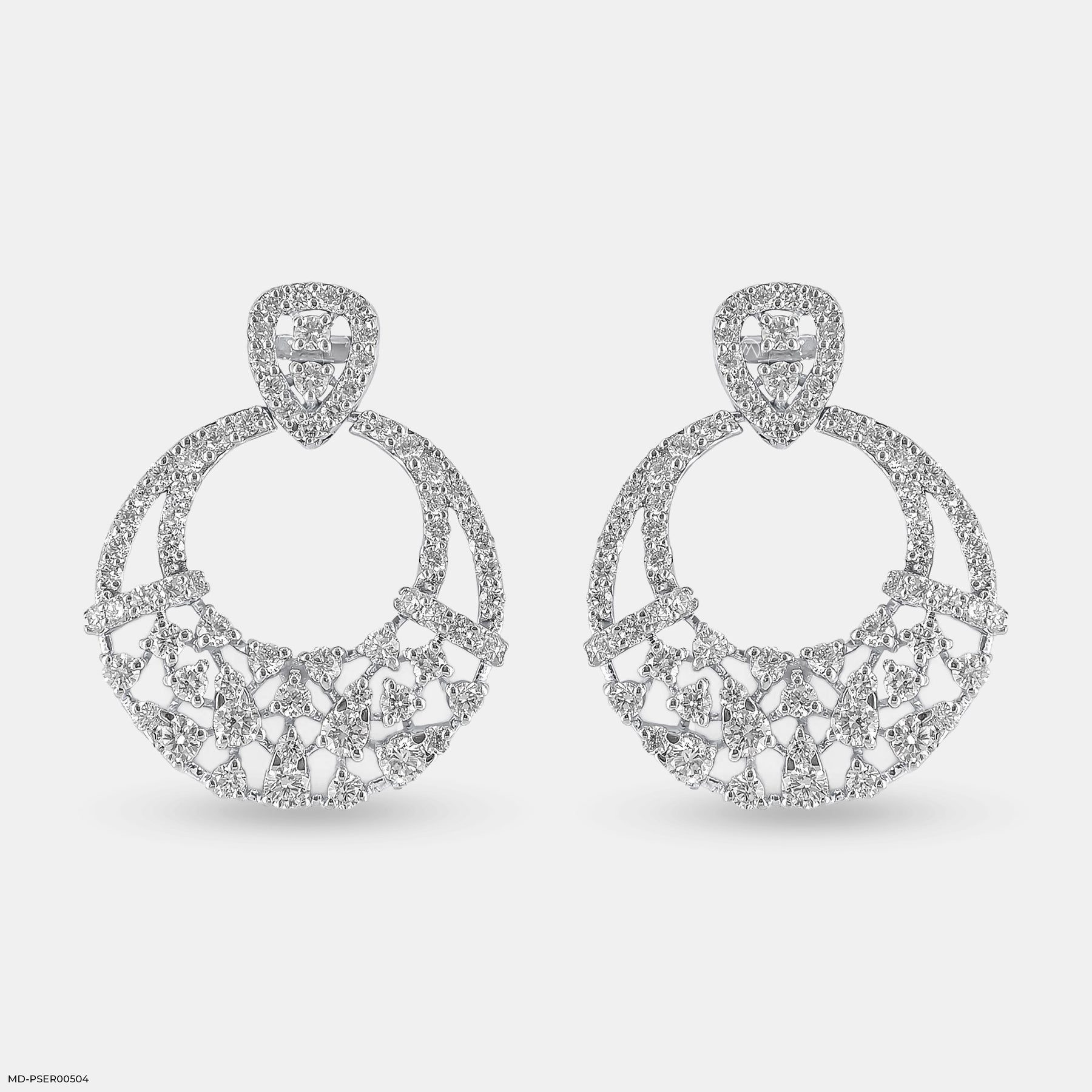 Starry Hoops Earrings 14K White Gold