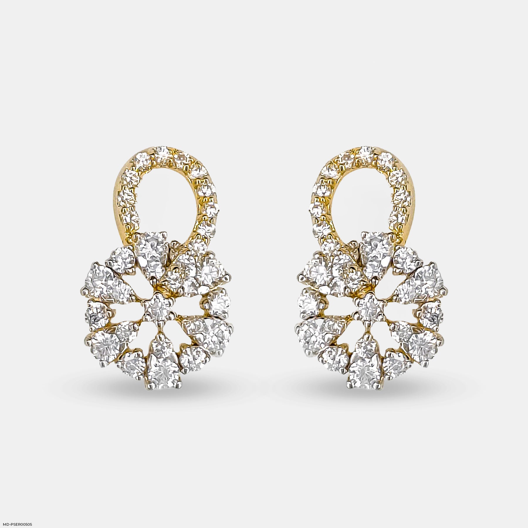 Floral Spark Earrings 14K Yellow Gold