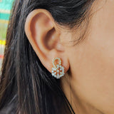 Floral Spark Earrings 9K Yellow Gold