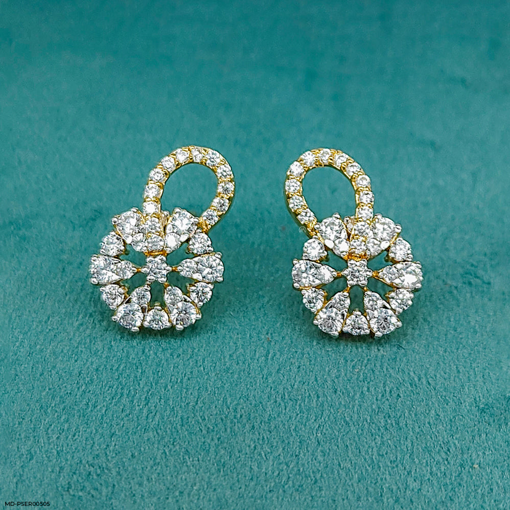 Floral Spark Earrings 14K Yellow Gold