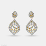 Diamond Petal Earrings 14K White Gold