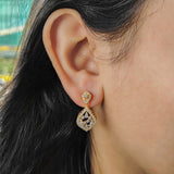 Diamond Petal Earrings 14K Yellow Gold