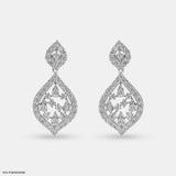Diamond Petal Earrings 14K White Gold