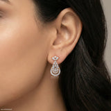 Layered Drops Earrings 9K White Gold