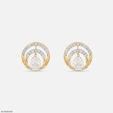 Dual Arc Solitaire Diamond Earrings 9K White Gold