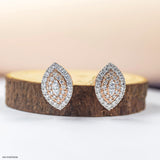 0.75 Carat Cluster Double Halo Lab Diamond Earrings 14K Rose Gold