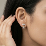 0.35 Carat Round Solitaire Diamond Stud 18K Yellow Gold