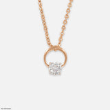 0.35 Carat Lunar Halo Lab Diamond Pendant 14K Rose Gold