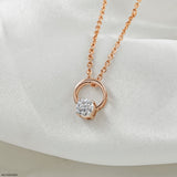 0.35 Carat Lunar Halo Lab Diamond Pendant 14K Rose Gold
