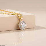 1.65 Carat Circlet Round Lab Diamond Solitaire Pendant in 14K Yellow Gold