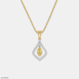 0.65 Carat Dual Shade Yellow Color Diamond Pendant 9K Yellow Gold