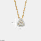 0.50 Carat Azure Trillion Halo Solitare Lab Diamond Pendant 14K Yellow Gold
