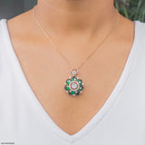 The Gardenia Medallion Pendant 9K White Gold