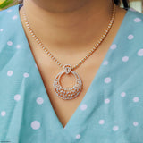 Lace-Design Diamond Pendant 14K Yellow Gold