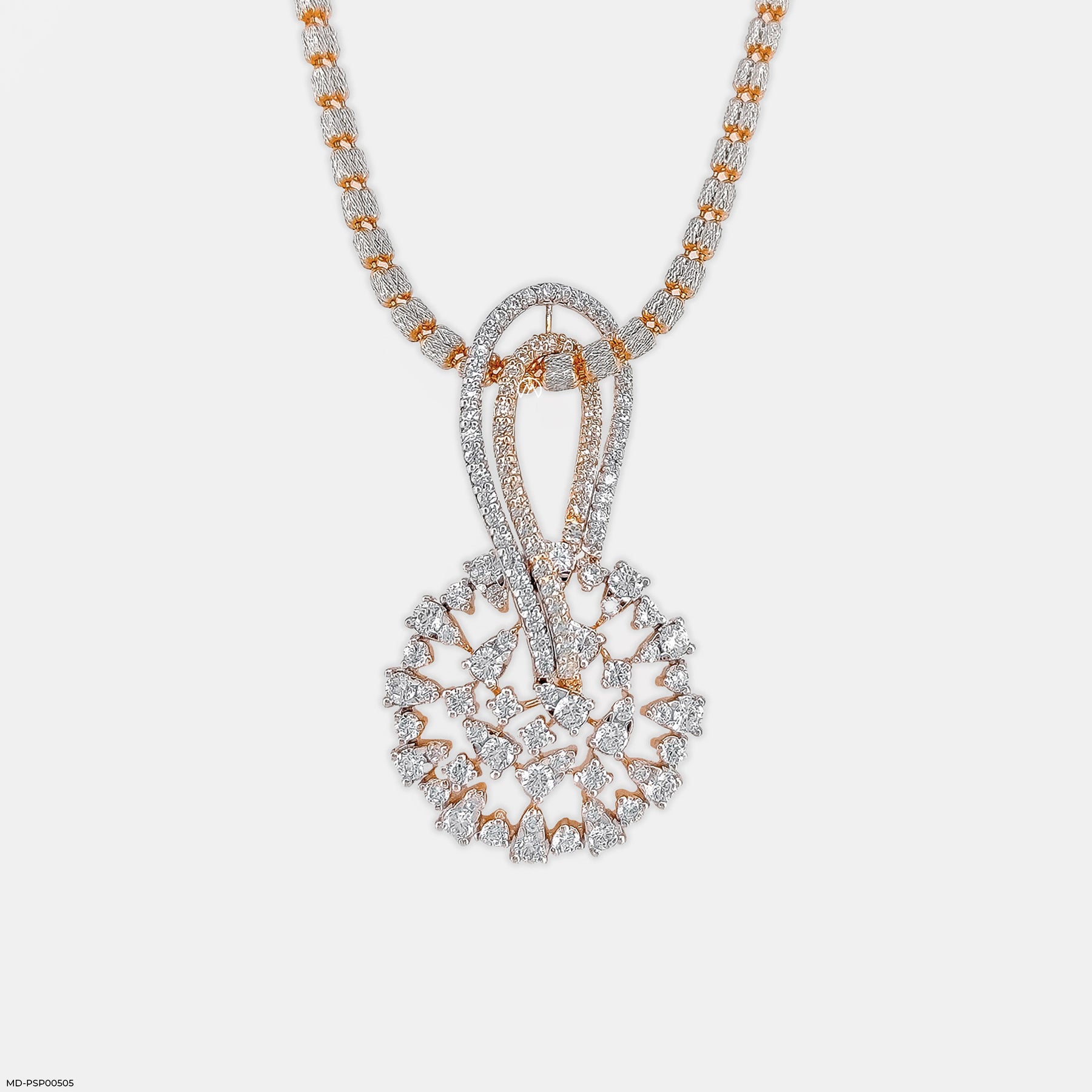 Interwoven Diamond Pendant 14K Yellow Gold