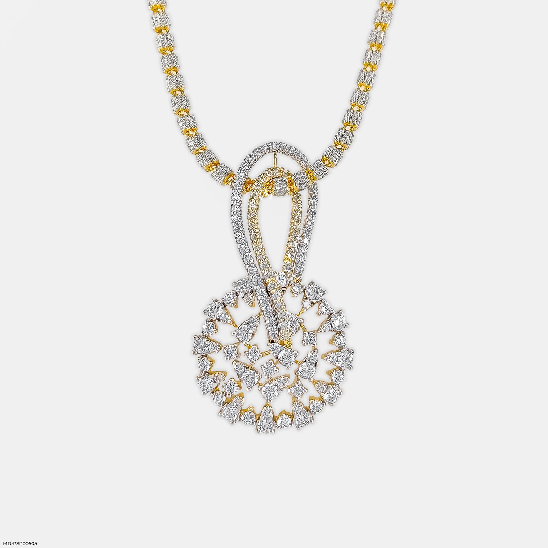 Interwoven Diamond Pendant 14K Yellow Gold