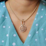 Interwoven Diamond Pendant 14K Yellow Gold