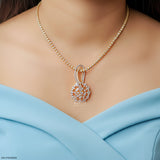 Interwoven Diamond Pendant 9K Rose Gold
