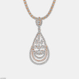 Filigree Teardrop Diamond Pendant 14K Yellow Gold