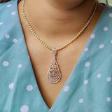 Filigree Teardrop Diamond Pendant 14K Yellow Gold