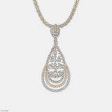 Filigree Teardrop Diamond Pendant 9K Yellow Gold