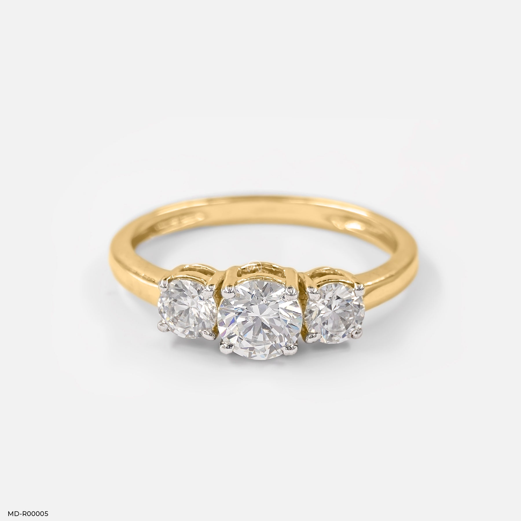 3 Stone Diamond Ring 18K Yellow Gold
