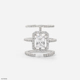 1.5 Carat Emerald Cut Solitaire Halo Ring 14K Yellow Gold