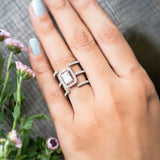1.5 Carat Emerald Cut Solitaire Halo Ring 14K Yellow Gold