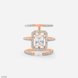 1.5 Carat Emerald Cut Solitaire Halo Ring 14K Yellow Gold