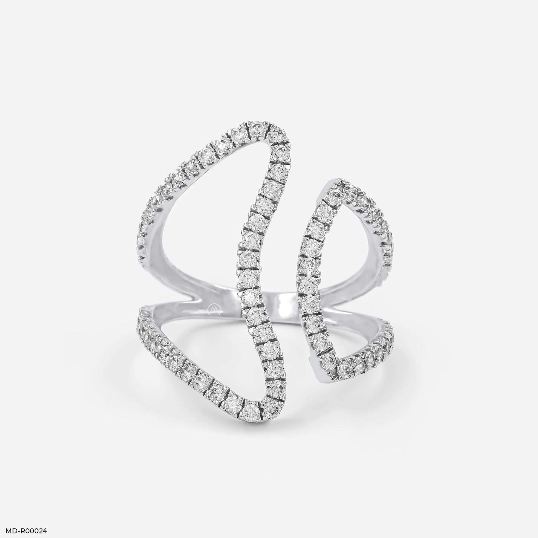 Skinny Statement Diamond Rings 14K Rose Gold